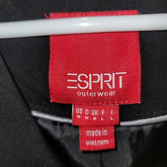 Esprit Medium Black Trench with Belt and Hood - Picture 3 of 5